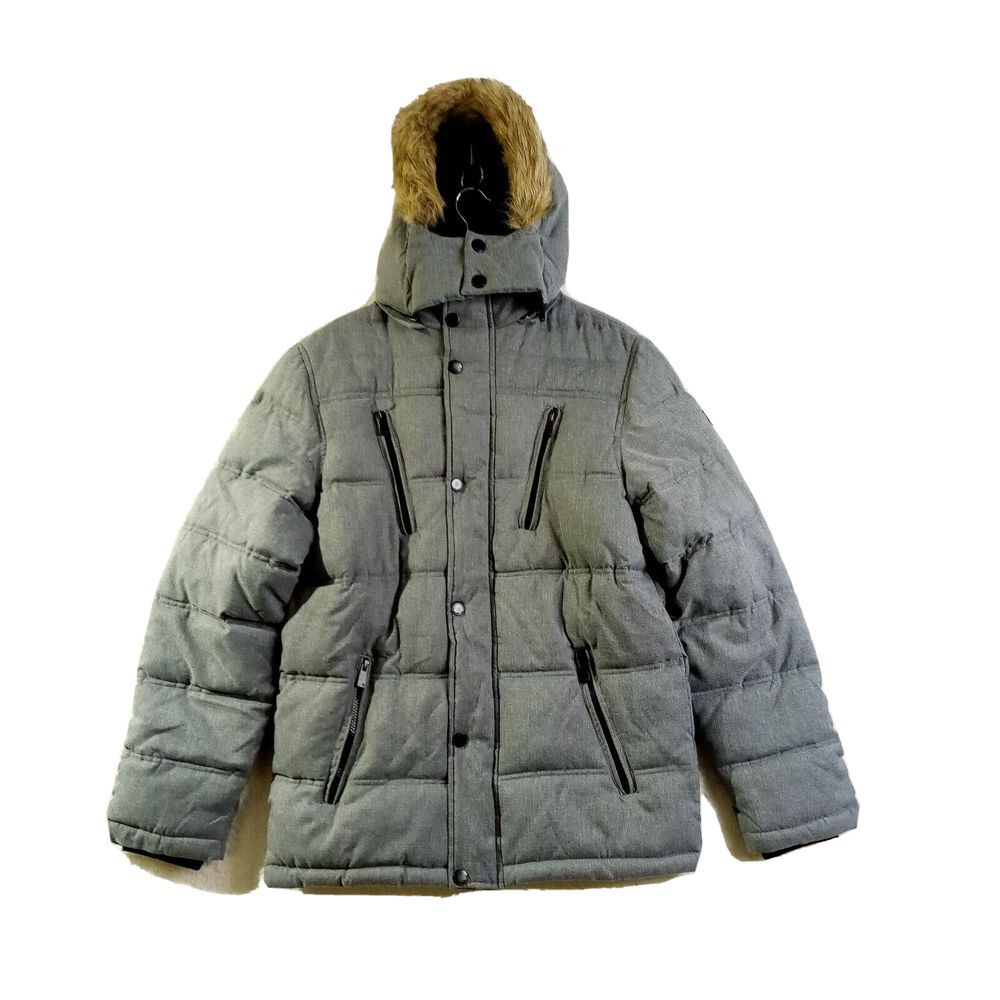 English Laundry Coat Womens Small Parka Puffer Gray Grey Polyester Hooded - Picture 2 of 10